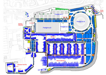 Mappa del salone nautico di Genova 