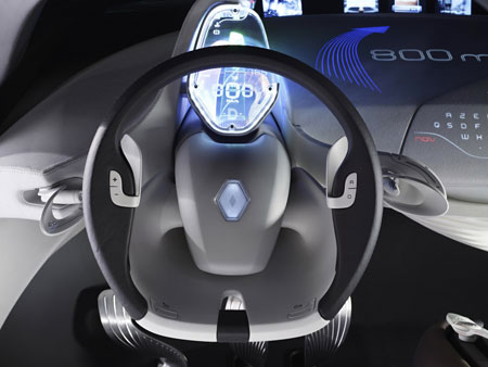 Interni del prototipo dalla Renault Ondelios in anteprima al Salone dell\'auto di Parigi 2008