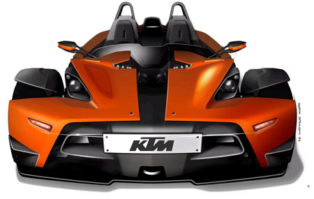 La vista frontale del nuova KTM x-bow