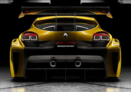 Il retro della nuova Renault Megane Coupé Trophy, presentata in questi giorni al Salone dell’Auto di Parigi