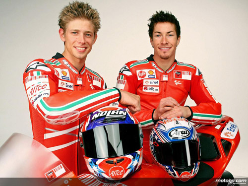 Casey Stoner e Nicky Hayden, piloti del team Ducati 