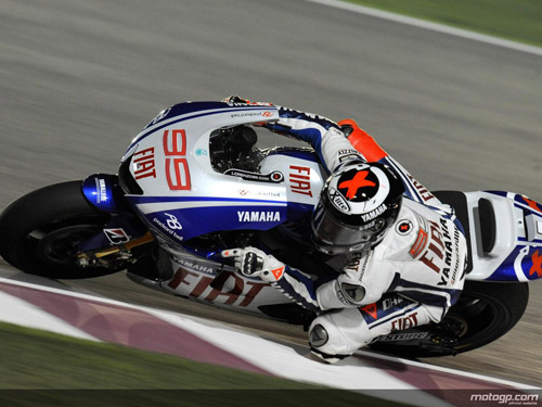 Jorge Lorenzo in azione sulla Yamaha M1 2009