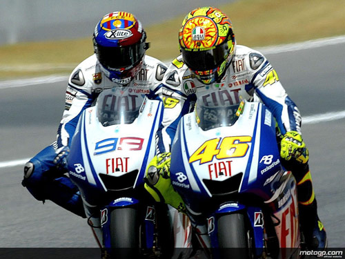 I due piloti Yamaha - Jorge Lorenzo e Valentino Rossi