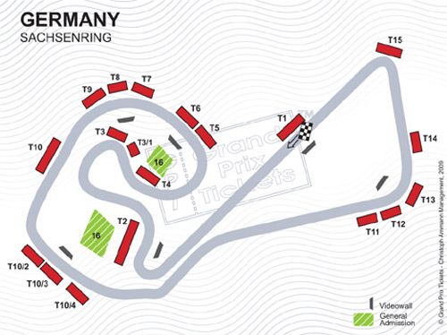 Il circuito del Sachsenring, nona prova del motomondiale 2009