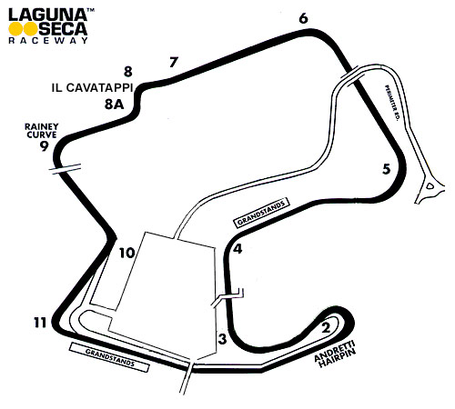 Il circuito di Laguna Seca, gran premio USA 2009