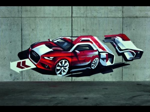 Un graffito per annunciare la Audi A1