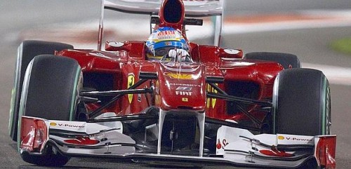 Ferrari Formula One driver Fernando Alonso of Spain drives during the second practice session of the Abu Dhabi F1 Grand Prix at Yas Marina circuit  in Abu Dhabi