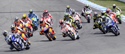 MotoGP riders take part in the Portugal