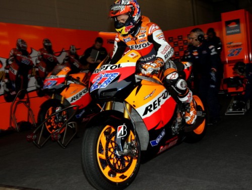 Australian Casey Stoner rides out of his