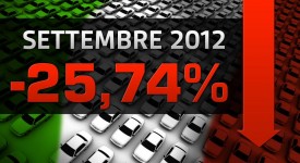 Immatricolazioni auto settembre 2012 in calo di oltre il 25%