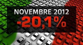 Immatricolazioni auto novembre 2012 in Italia in calo del 20,1%