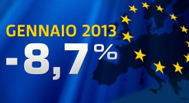 Immatricolazioni auto gennaio 2013 in Europa in calo dell'8,7%