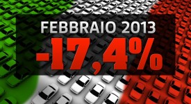 Immatricolazioni auto febbraio 2013 in Italia in calo del 17,4%